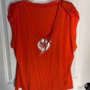 Gator v neck Orange Women's Top